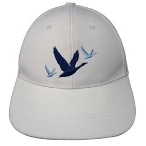 Grey Goose White Baseball Cap One Size Embroidered Flying Geese Strapback Hat